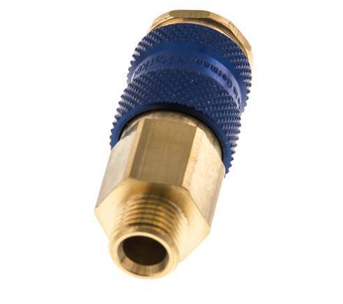 Brass DN 7.2 (Euro) Blue-Coded Air Coupling Socket G 1/4 inch Male
