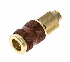 Brass DN 7.2 (Euro) Brown-Coded Air Coupling Socket G 1/4 inch Male