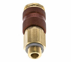 Brass DN 7.2 (Euro) Brown-Coded Air Coupling Socket G 1/4 inch Male
