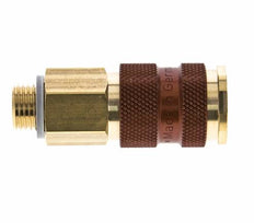 Brass DN 7.2 (Euro) Brown-Coded Air Coupling Socket G 1/4 inch Male
