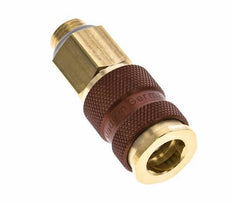 Brass DN 7.2 (Euro) Brown-Coded Air Coupling Socket G 1/4 inch Male
