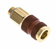 Brass DN 7.2 (Euro) Brown-Coded Air Coupling Socket G 1/4 inch Male