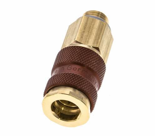 Brass DN 7.2 (Euro) Brown-Coded Air Coupling Socket G 1/4 inch Male