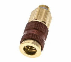 Brass DN 7.2 (Euro) Brown-Coded Air Coupling Socket G 1/4 inch Male