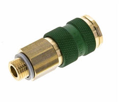 Brass DN 7.2 (Euro) Green-Coded Air Coupling Socket G 1/4 inch Male