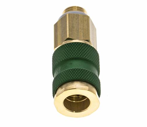 Brass DN 7.2 (Euro) Green-Coded Air Coupling Socket G 1/4 inch Male