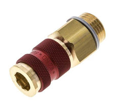 Brass DN 7.2 (Euro) Red-Coded Air Coupling Socket G 1/4 inch Male