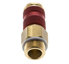 Brass DN 7.2 (Euro) Red-Coded Air Coupling Socket G 1/4 inch Male