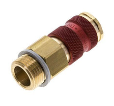 Brass DN 7.2 (Euro) Red-Coded Air Coupling Socket G 1/4 inch Male