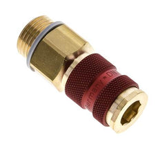Brass DN 7.2 (Euro) Red-Coded Air Coupling Socket G 1/4 inch Male