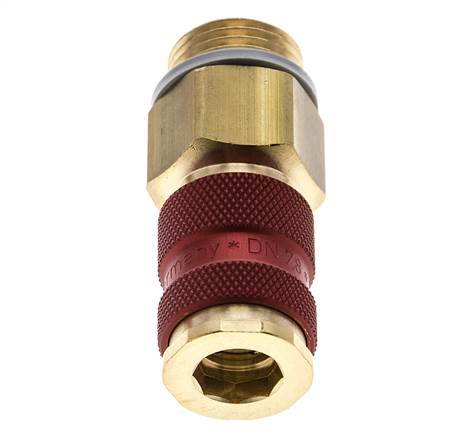 Brass DN 7.2 (Euro) Red-Coded Air Coupling Socket G 1/4 inch Male