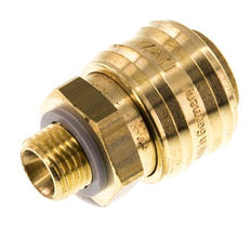 Brass DN 7.2 (Euro) Air Coupling Socket G 1/4 inch Male Double Shut-Off