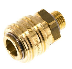 Brass DN 7.2 (Euro) Air Coupling Socket G 1/4 inch Male Double Shut-Off