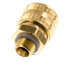 Brass DN 7.2 (Euro) Air Coupling Socket G 1/4 inch Male Double Shut-Off