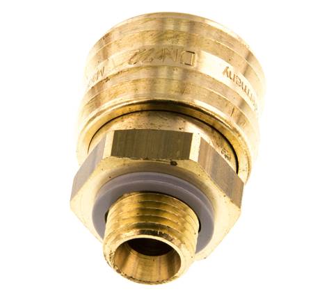 Brass DN 7.2 (Euro) Air Coupling Socket G 1/4 inch Male Double Shut-Off