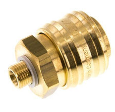 Brass DN 7.2 (Euro) Air Coupling Socket G 1/8 inch Male Double Shut-Off