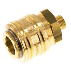 Brass DN 7.2 (Euro) Air Coupling Socket G 1/8 inch Male Double Shut-Off