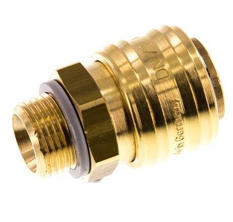 Brass DN 7.2 (Euro) Air Coupling Socket G 3/8 inch Male Double Shut-Off