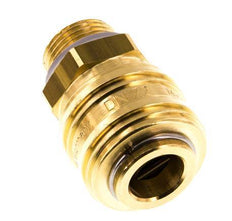 Brass DN 7.2 (Euro) Air Coupling Socket G 3/8 inch Male Double Shut-Off