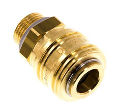Brass DN 7.2 (Euro) Air Coupling Socket G 3/8 inch Male Double Shut-Off
