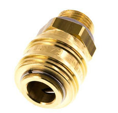 Brass DN 7.2 (Euro) Air Coupling Socket G 3/8 inch Male Double Shut-Off