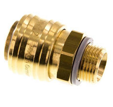 Brass DN 7.2 (Euro) Air Coupling Socket G 3/8 inch Male Double Shut-Off