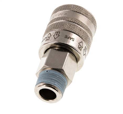 Nickel-plated Brass DN 7.8 Safety Air Coupling Socket R 3/8 inch Male