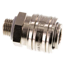 Nickel-plated Brass DN 7.2 (Euro) Air Coupling Socket G 1/4 inch Male Double Shut-Off