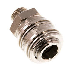 Nickel-plated Brass DN 7.2 (Euro) Air Coupling Socket G 1/4 inch Male Double Shut-Off