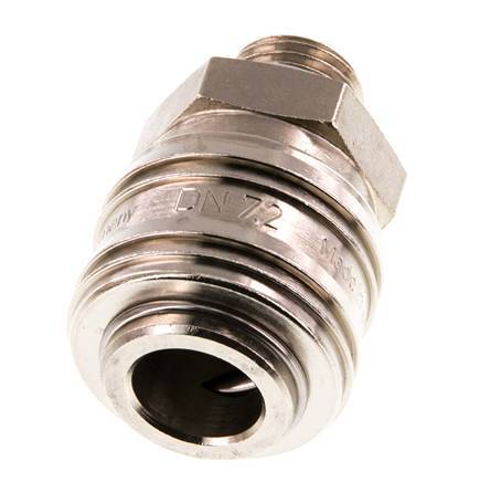 Nickel-plated Brass DN 7.2 (Euro) Air Coupling Socket G 1/4 inch Male Double Shut-Off