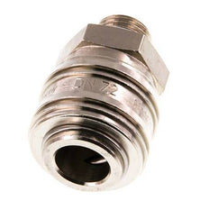 Nickel-plated Brass DN 7.2 (Euro) Air Coupling Socket G 1/4 inch Male Double Shut-Off