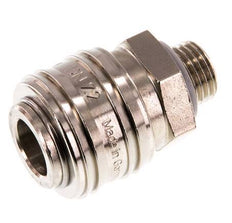 Nickel-plated Brass DN 7.2 (Euro) Air Coupling Socket G 1/4 inch Male Double Shut-Off