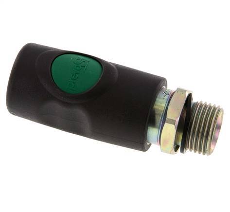 Composite material DN 7.4 Safety Air Coupling Socket with Push Button G 1/2 inch Male