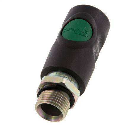 Composite material DN 7.4 Safety Air Coupling Socket with Push Button G 1/2 inch Male
