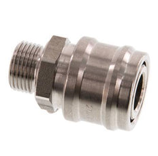 Stainless steel DN 7.2 (Euro) Air Coupling Socket G 3/8 inch Male Double Shut-Off