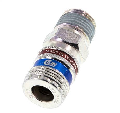 Steel/brass DN 7.6 (7.2 Euro) Safety Air Coupling Socket R 1/2 inch Male
