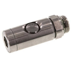 Stainless steel 306L DN 7.4 Safety Air Coupling Socket with Push Button G 1/2 inch Male