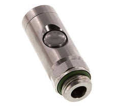Stainless steel 306L DN 7.4 Safety Air Coupling Socket with Push Button G 1/2 inch Male