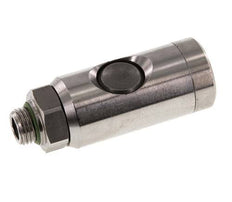 Stainless steel 306L DN 7.4 Safety Air Coupling Socket with Push Button G 1/4 inch Male