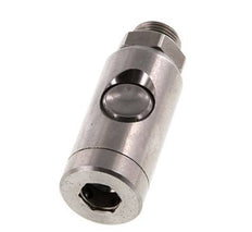 Stainless steel 306L DN 7.4 Safety Air Coupling Socket with Push Button G 3/8 inch Male