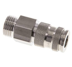 Stainless Steel 316L DN 7.8 Air Coupling Socket G 1/2 inch Male Double Shut-Off