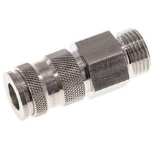 Stainless Steel 316L DN 7.8 Air Coupling Socket G 1/2 inch Male Double Shut-Off