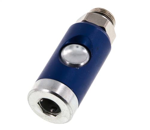 Hardened steel DN 7.4 Safety Air Coupling Socket with Push Button G 3/8 inch Male