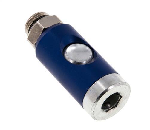Hardened steel DN 7.4 Safety Air Coupling Socket with Push Button G 3/8 inch Male