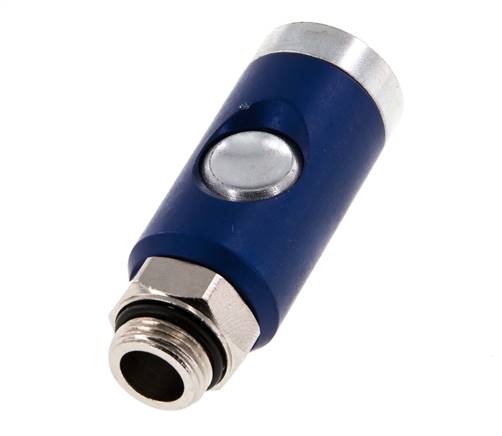 Hardened steel DN 7.4 Safety Air Coupling Socket with Push Button G 3/8 inch Male