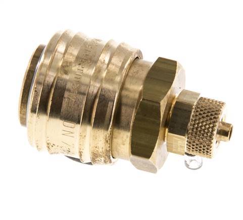 Brass DN 7.2 (Euro) Air Coupling Socket 4x6 mm Union Nut