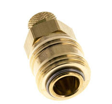 Brass DN 7.2 (Euro) Air Coupling Socket 6x8 mm Union Nut Double Shut-Off