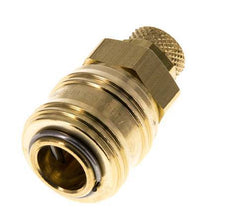 Brass DN 7.2 (Euro) Air Coupling Socket 6x8 mm Union Nut Double Shut-Off