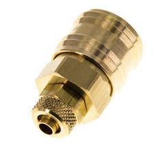 Brass DN 7.2 (Euro) Air Coupling Socket 6x8 mm Union Nut Double Shut-Off