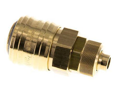 Brass DN 7.2 (Euro) Air Coupling Socket 8x10 mm Union Nut Double Shut-Off